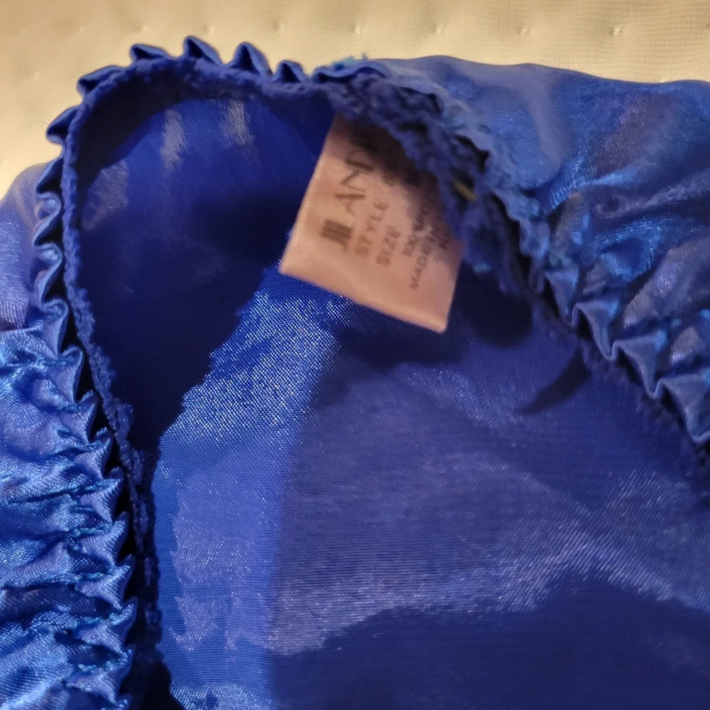Blue VINTAGE SILKY POLYESTER PANTY - Picture 3 of 5